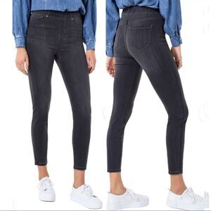Liverpool the skinny pull-on washed black stretch high rise jeans size 6/28